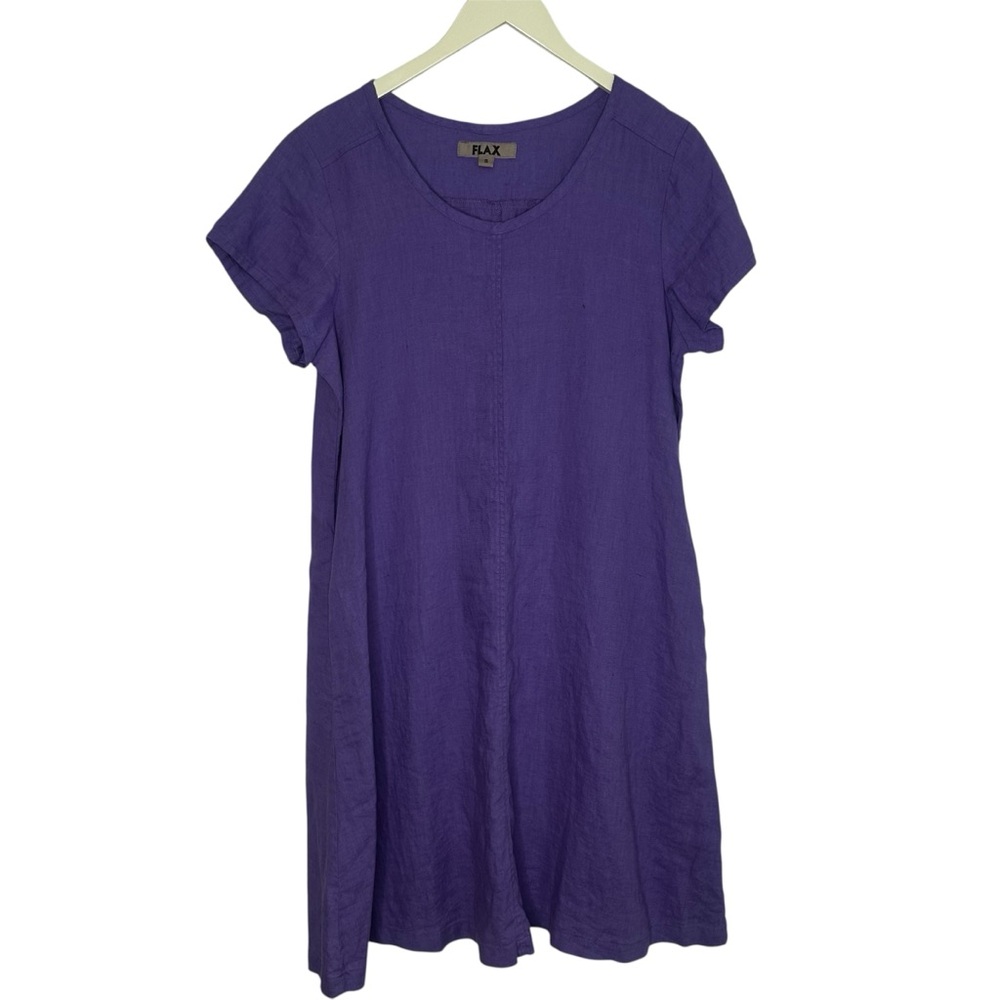 Flax Women's Purple Midi Dress linen